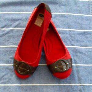 Dr. Scholl's Red and Brown Flats